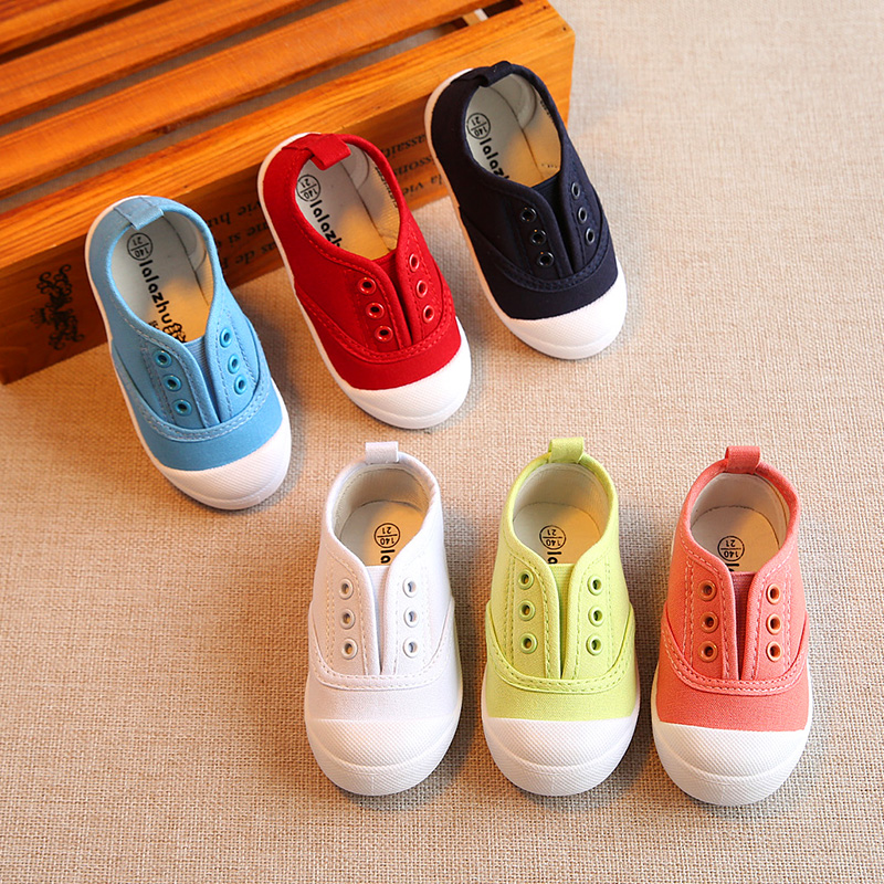 韓版春季新款兒童小白鞋男童布鞋女童白色帆布鞋寶寶鞋子小童球鞋